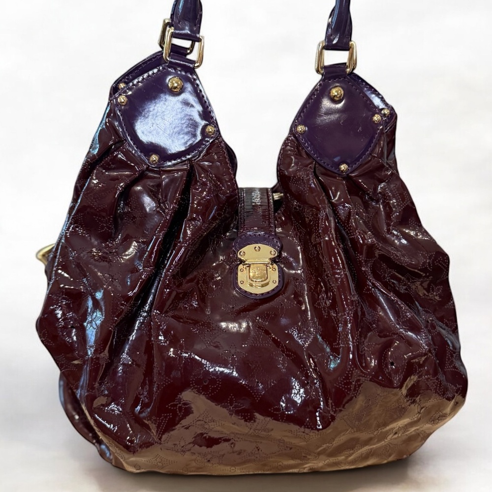 LOUIS VUITTON Authentic Limited Edition Purple Patent Leather Surya XL Bag